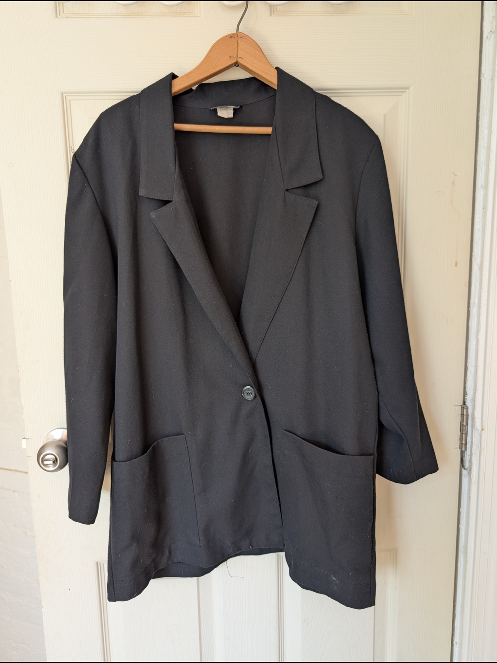 Vintage Huntington Women's Black Single-Button Blazer Jacket Large